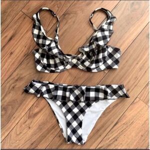 Freya Black and White Check Bikini Set